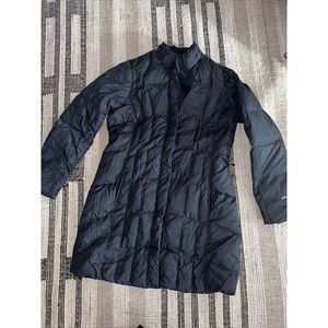 Eddie Bauer Women's XL Tall Goose down Parka Puffer Jacket Coat Black